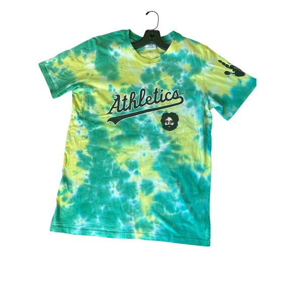 Oakland A's Jerry Garcia Grateful Dead Tie Dye T-shirt size large - Picture 1 of 9